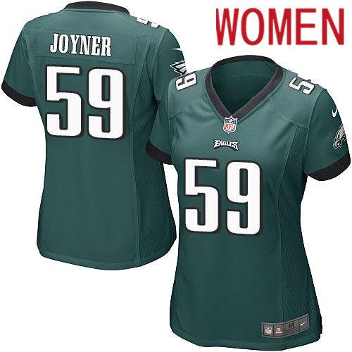 Women Philadelphia Eagles 59 Seth Joyner Nike Midnight Green Game NFL Jersey